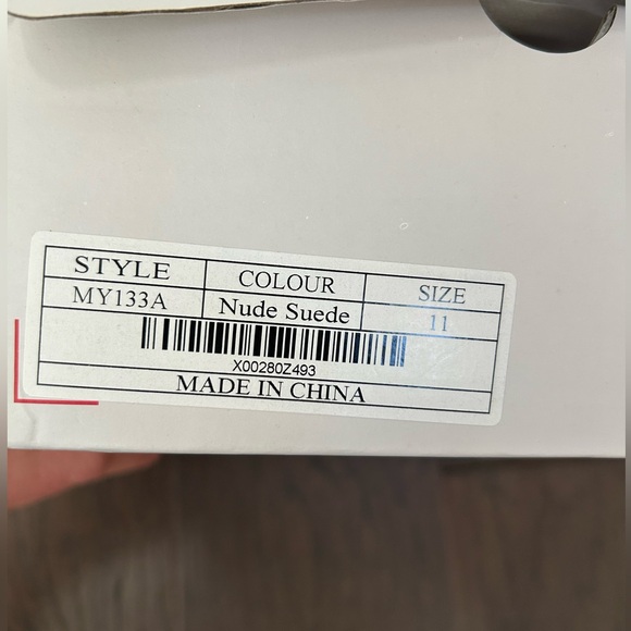 Vostey Milan Heels Tan/Nude Suede Ankle Strap Shoes size 11 NWT - Picture 10 of 10